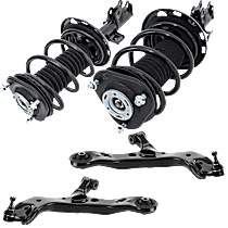 4-Piece Kit Front, Driver and Passenger Side Fully Loaded Strut, FWD,  Includes (2) Control Arm and (2) Loaded Strut