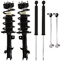 6-Piece Kit Front and Rear, Driver and Passenger Side Shock and Fully Loaded Strut Includes Sway Bar Links