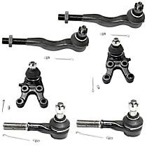 6-Piece Kit Front, Driver and Passenger Side Ball Joint,  Includes (2) Ball Joint, (2) Sway Bar Link, and (2) Tie Rod End