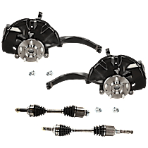 4-Piece Kit Front, Driver and Passenger Side Steering Knuckle, With Bearing, With Dust Shield, Includes (2) Axle Assembly and (2) Knuckle