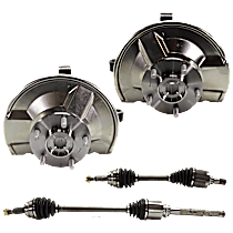 4-Piece Kit Front, Driver and Passenger Side Knuckle, 4WD, Loaded Knuckle, Without Off Road Package, Includes (2) Axle Assembly and (2) Knuckle