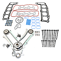 30-Piece Kit Timing Chain Kit, SOHC, 4.7L 8Cyl,  Includes (1) Cylinder Head Bolt, (1) Cylinder Head Gasket, and (1) Timing Chain Kit - Front