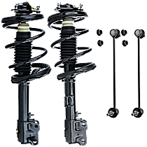 4-Piece Kit Front and Rear, Driver and Passenger Side Suspension Kit, with 3rd Row Seating, Use to depletion, then use 372437,  Includes (2) Loaded Strut and (2) Sway Bar Link