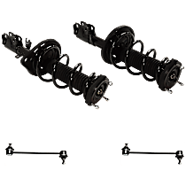 4-Piece Kit Rear, Driver and Passenger Side Fully Loaded Strut,  Includes (2) Loaded Strut and (2) Sway Bar Link