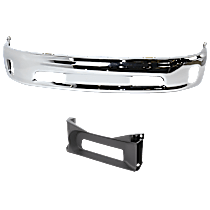 3-Piece Kit For Models With Two Piece Bumper Type, Fog Lamps and Ram Logo On Grille, Without Parking Sensors, Chrome, Includes (1) Bumper and (2) Bumper Trim