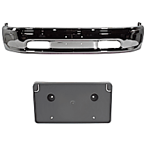2-Piece Kit Front, Lower For Models With Two Piece Bumper Type and Ram Logo On Grille, Chrome, Includes (1) Bumper and (1) License Plate Bracket