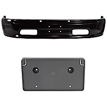 2-Piece Kit Front, Lower Bumper, For Models With Two-Piece Ram Logo, Painted Black, Includes (1) Bumper and (1) License Plate Bracket