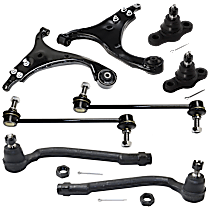 8-Piece Kit Front, Driver and Passenger Side, Lower Control Arms, Includes (2) Ball Joint, (2) Control Arm, (2) Sway Bar Link, and (2) Tie Rod End