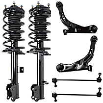 6-Piece Suspension Kit, Includes (2) Control Arm, (2) Loaded Strut, and (2) Sway Bar Link