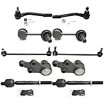 10-Piece Kit Front, Driver and Passenger Side, Lower, Outer Ball Joint,  Includes (2) Ball Joint, (2) Sway Bar Link, and (2) Tie Rod End