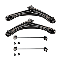 4-Piece Kit Front, Driver and Passenger Side, Lower Control Arm,  Includes (2) Control Arm and (2) Sway Bar Link