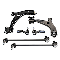 6-Piece Kit Control Arm,  Includes (2) Control Arm, (2) Sway Bar Link, and (2) Tie Rod End - 