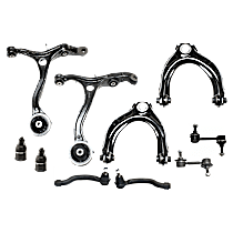 10-Piece Kit Front, Driver and Passenger Side, Upper and Lower Control Arm,  Includes (2) Ball Joint, (4) Control Arm, (2) Sway Bar Link, and (2) Tie Rod End