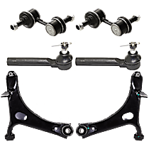 6-Piece Kit Front, Driver and Passenger Side, Lower Control Arm,  Includes (2) Control Arm, (2) Sway Bar Link, and (2) Tie Rod End