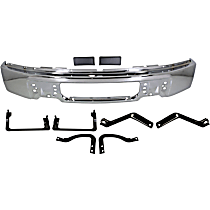 9-Piece Kit Bumper, Chrome, Includes (1) Bumper, (6) Bumper Bracket, and (2) Bumper Trim