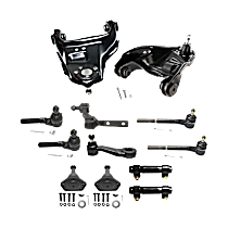 12-Piece Kit Suspension Kit,  Includes (2) Ball Joint, (2) Control Arm, (1) Idler Arm, (1) Pitman Arm, (2) Tie Rod Adjusting Sleeve, and (4) Tie Rod End