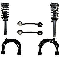 6-Piece Kit Front, Driver and Passenger Side Suspension Kit, FWD,  Includes (2) Control Arm, (2) Loaded Strut, and (2) Sway Bar Link