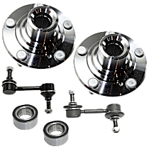 6-Piece Kit, Front, Driver And Passenger Side Suspension Kit, Includes Sway Bar Link, Wheel Bearing, And Wheel Hub
