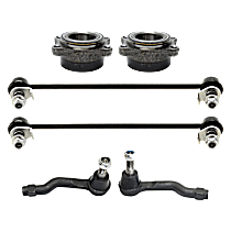 6-Piece Kit Front and Rear Suspension Kit, Includes (2) Sway Bar Link, (2) Tie Rod End, and (2) Wheel Bearing