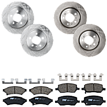 8-Piece Kit Front and Rear Brake Disc and Pad Kit, Plain Surface, 5 Lugs, Ceramic, FWD, 3.5L 6Cyl,  Includes (4) Brake Disc and (2) Brake Pad Set