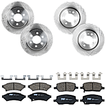 8-Piece Kit Front and Rear Brake Disc and Pad Kit, Plain Surface, 6 Lugs, Ceramic, 3.9L 6Cyl,  Includes (4) Brake Disc and (2) Brake Pad Set