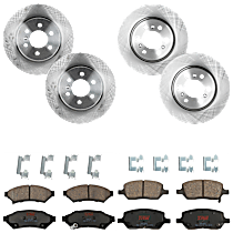 8-Piece Kit Front and Rear Brake Disc and Pad Kit, Plain Surface, 6 Lugs, Ceramic, 3.9L 6Cyl,  Includes (4) Brake Disc and (2) Brake Pad Set