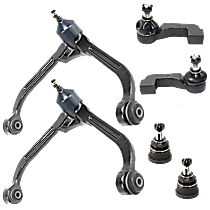 6-Piece Kit Front, Driver and Passenger Side Suspension Kit,  Includes (2) Ball Joint, (2) Control Arm, and (2) Tie Rod End