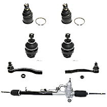 7-Piece Kit, Front, Driver And Passenger Side Suspension Kit, Includes Ball Joint, Steering Rack, And Tie Rod End