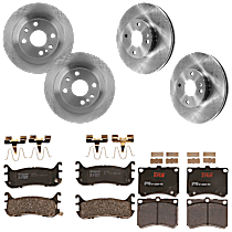 8-Piece Kit Front and Rear Brake Disc and Pad Kit, Plain Surface, 4 Lugs, Semi-metallic, For Models With Rear Disc Brake, 2.0L 4Cyl,  Includes (4) Brake Disc and (2) Brake Pad Set