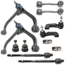 10-Piece Kit Front, Driver and Passenger Side Suspension Kit,  Includes (2) Ball Joint, (2) Control Arm, (2) Sway Bar Link, and (4) Tie Rod End