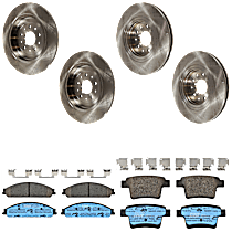 KIT-073024-4681 Front and Rear Brake Disc and Pad Kit, Plain Surface 5 Lugs Ceramic
