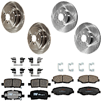TRW Front and Rear Brake Disc and Pad Kit, Plain Surface, 5 Lugs, Ceramic