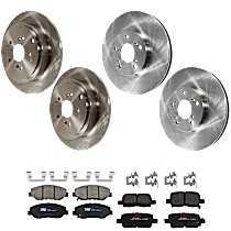 TRW Front and Rear Brake Disc and Pad Kit, Plain Surface, 5 Lugs, Ceramic