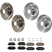 TRW Front and Rear Brake Disc and Pad Kit, Plain Surface, 5 Lugs, Ceramic