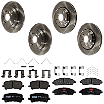 8-Piece Kit Front and Rear Brake Disc and Pad Kit, Plain Surface, 5 Lugs, Ceramic - Front, Semi-Metallic - Rear, RTL, 3.5L 6Cyl,  Includes (4) Brake Disc and (2) Brake Pad Set