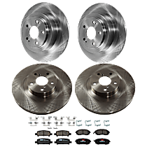 8-Piece Kit Front and Rear Brake Disc and Pad Kit, Plain Surface, 5 Lugs, Ceramic, VDC, 3.0L 6Cyl,  Includes (4) Brake Disc and (2) Brake Pad Set