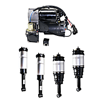 5-Piece Kit Front and Rear, Driver and Passenger Side Suspension Kit, Includes (4) Air Struts, and (1) Air Suspension Compressor