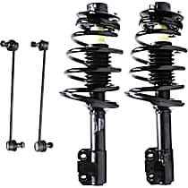 4-Piece Kit Front, Driver and Passenger Side Suspension Includes Loaded Struts and Sway Bar Links