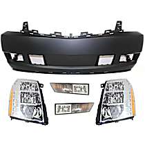 5-Piece Kit Driver and Passenger Side HID/Xenon Headlight, With bulb(s), OE Replacement, Sport Utility,  Includes (1) Bumper Cover, (2) Fog Light, and (2) Headlight