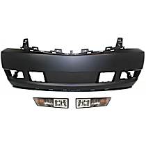 3-Piece Kit Front Primed Bumper Cover,  Includes (1) Bumper Cover and (2) Fog Light