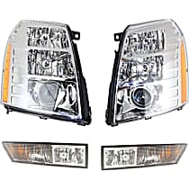 4-Piece Kit Driver and Passenger Side HID/Xenon Headlight, With bulb(s), OE Replacement,  Includes (2) Fog Light and (2) Headlight