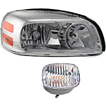 2-Piece Kit Passenger Side Halogen Headlight, With bulb(s), OE Replacement, Includes (1) Headlight and (1) Turn Signal Light