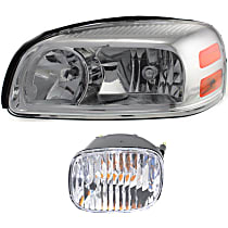 2-Piece Kit Driver Side Halogen Headlight, With bulb(s), OE Replacement, Includes (1) Headlight and (1) Turn Signal Light