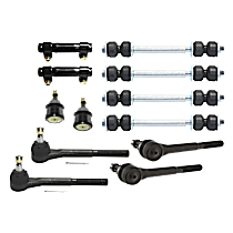 12-Piece Kit Front Suspension Kit, With 11/16 (in) x 18 Threads, includes (2) Ball Joint, (4) Sway Bar Link, (2) Tie Rod Adjusting Sleeve, and (4) Tie Rod End