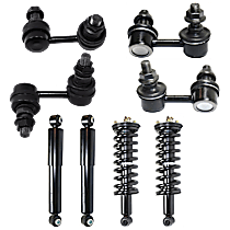 8-Piece Kit Suspension Kit,  Includes (2) Loaded Strut, (2) Shock Absorber, and (4) Sway Bar Link