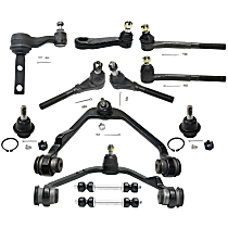 Front, Driver and Passenger Side, Upper Control Arm Kit, Heavy Duty Design, Rear Wheel Drive, Heavy Duty Design, includes Ball Joints, Idler Arm, Pitman Arm, Sway Bar Links, and Tie Rod Ends