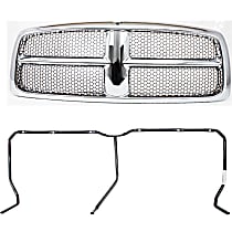 2-Piece Kit, Grille Chrome Shell with Paintable Insert, New Body Style, Includes (1) Grille and (1) Grille Bracket