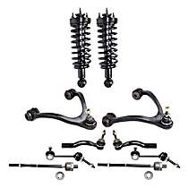 10-Piece Kit Front, Driver and Passenger Side Fully Loaded Strut, Without Police Package, Except Taxi Package,  Includes (2) Control Arm, (2) Loaded Strut, (2) Sway Bar Link, and (4) Tie Rod End