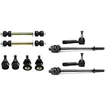 10-Piece Kit Front, Driver and Passenger Side, Upper and Lower Ball Joint, includes (4) Ball Joint, (2) Sway Bar Link, and (4) Tie Rod End, Heavy Duty Design