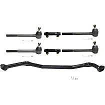 7-Piece Kit Front, Driver and Passenger Side, Inner and Outer Tie Rod End, includes Center Link and Tie Rod Adjusting Sleeves